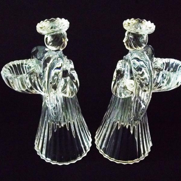 Praying Angel Crystal Glass Candle Holders - Picture 4 of 6